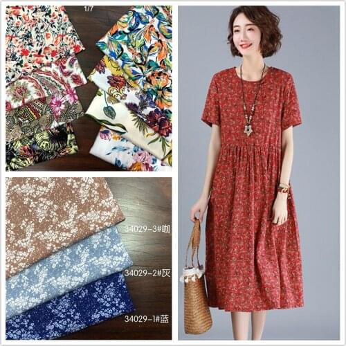 Rayon cotton printed fabric dress dress dress shirt womens fabric