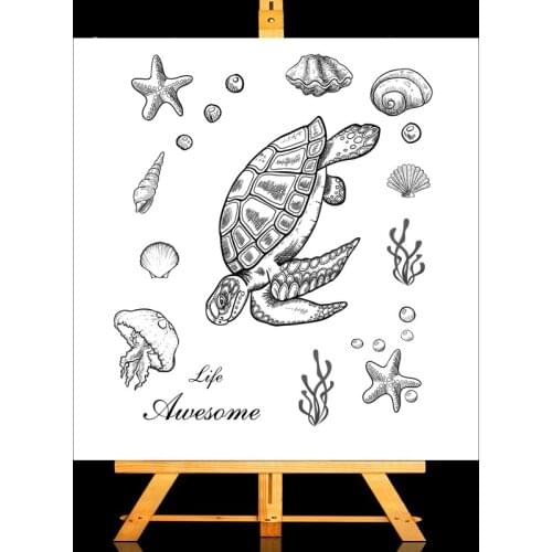 ZhuoAng Big turtle Clear Stamps/Card Making Holiday decorations For scrapbooking Transparent stamps 13*13cm