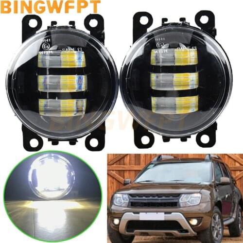 1 Pair LED Fog Light Lamp Front Bumper Light For Renault Duster Closed Off-Road Vehicle 2012-2015
