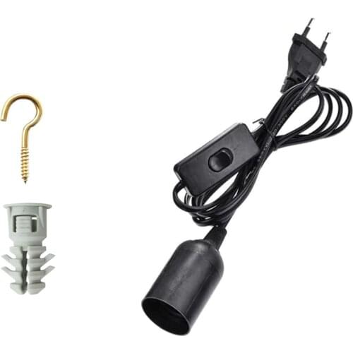 2 Metre 2 Core Power Supply Cable Lamp Connector Power Control Device Extension E27 Led Light Cable Button Key Hangings screw