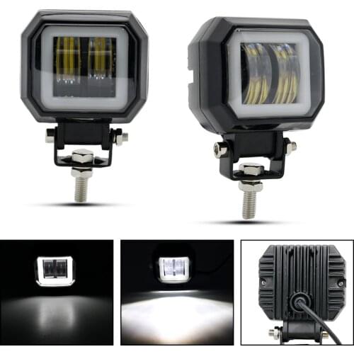 2PCS / 1PCS Waterproof Round LED Angel Eyes Light Bar Spot Light Motorcycle Offroad Car Boat Led Work Light