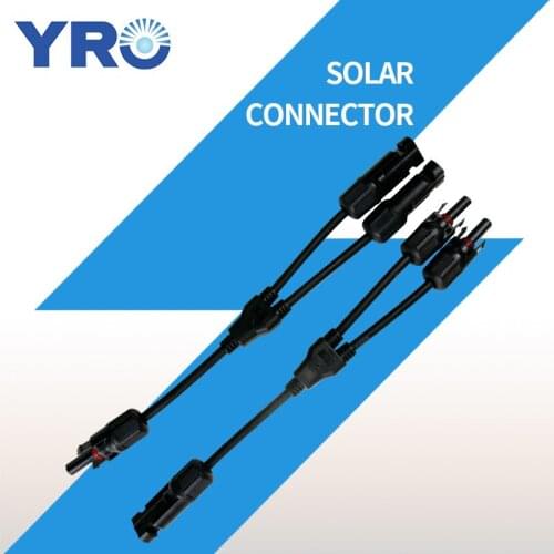 1 Pairs 2 in 1solar photovoltaic Panel Adaptor Cable connector Y type 2 way plug Parallel connection of battery plate assembly