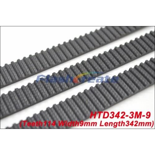 5pcs HTD3M belt 342 3M 9 Length=342mm Width=9mm Teeth=114 3M timing belt rubber closed-loop belt 342-3M Free shipping