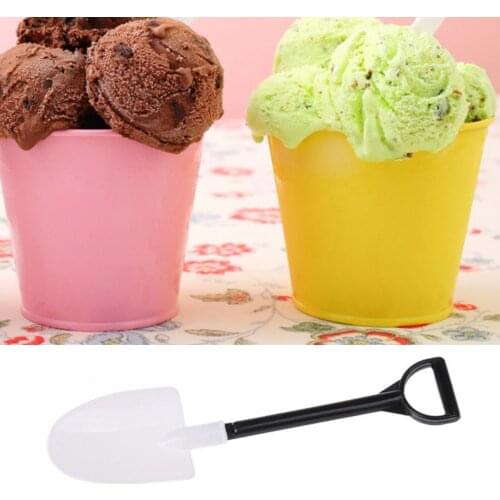 50Pcs/Set Ice Cream Shovel Ice Sugar Flour Scoops Shovel Eco-friendly Food Grade Plastic Jam Cake Spoon Spade for Kids