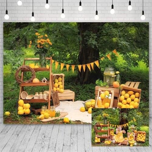 Avezano Lemon Party Photography Backdrop Fresh Fruits Spring Flower Forest Birthday Background Photo Studio Photozone Photocall