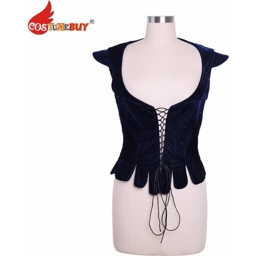 Costumebuy Velvet Corset Vintage Vest Medieval princess Dress victorian Corset Tudor Queen Forset Vest Custom Made Any color