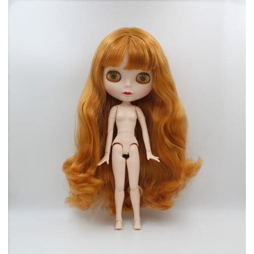 Blygirl,Blyth doll,Curly blond bangs, 1/6 nude doll, 19 joint body, new face shell doll, can make up for her, wearing clothes