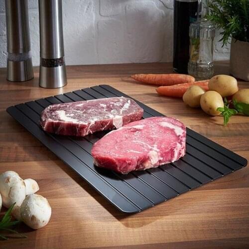 Fast Defrosting Tray Rapid Thaw Frozen Meat Fish Sea Food Quick Defrosting Plate Board Tray Aluminium Alloy Kitchen Gadget Tool