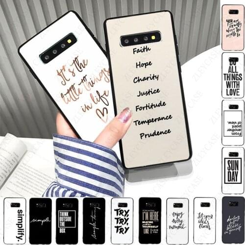 Simple English word phrase inspirational Phone Case For samsung s10 s20fe 9 s30 s20ultra s21plus note8 9 note10plus note20 Coque