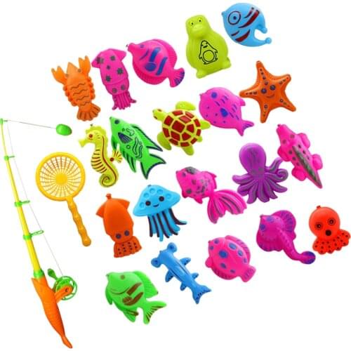 Baby Developmental Fish Game Magnetic Rod Fish Model Kids Bath Fishing Toy Gift