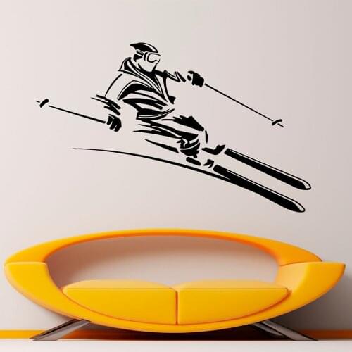 Extreme Winter Sport Wall Decal Skiing Skier Speed Vinyl Wall Sticker Sport Wall Decor Design Interior Home Decor Murals X350