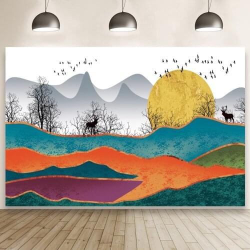 Color Oil Painting Style Nordic Room Characteristic Backdrop Portrait Photography Studio Background Banner Prop Wall Decorations