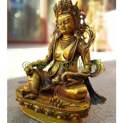 Antique bronze buddha God of Wealth blessings Buddhism carved Bodhisattva statue