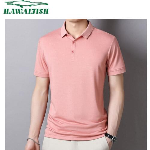 Hawaifish brand polo shirt men ice silk business leisure polo shirt homme hot sale Business Casual Solid polos para hombre
