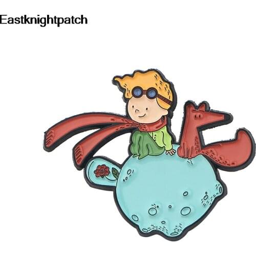 12pcs/lot Creative Cartoon Pins Anime Little prince Brooches Metal Enamel Pin Denim Jackets Shirt Lapel Badges Jewelry E1345
