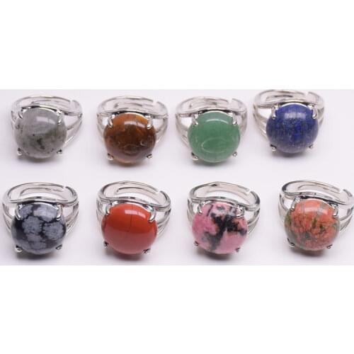 Hollow Full Ring Natural Stone Finger Rings Amethysts Lapis Lazuli Opal Pink Quartz Stone Party Mid Wedding Rings Women Jewelry