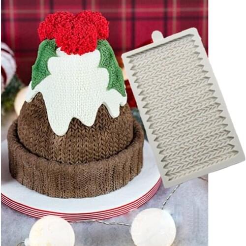 Chunky Knit Molds Fondant Cake Decorating Tools Silicone Molds Sugarcrafts Chocolate Baking Tools for Cakes Gumpaste Form