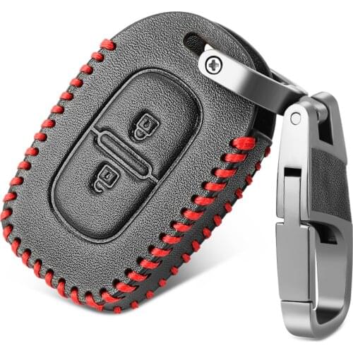 2 Button Leather Car Remote Key Fob Cover Case For Renault kwid Symbol Trafic for Dacia Sandero Logan Duster 2016 2017 2018