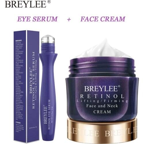 BREYLEE Retinol Anti Wrinkle Face Cream Remove Fine Lines Eye Serum Tighten Firming Nourishing Shrink Pores Face Skin Care Set