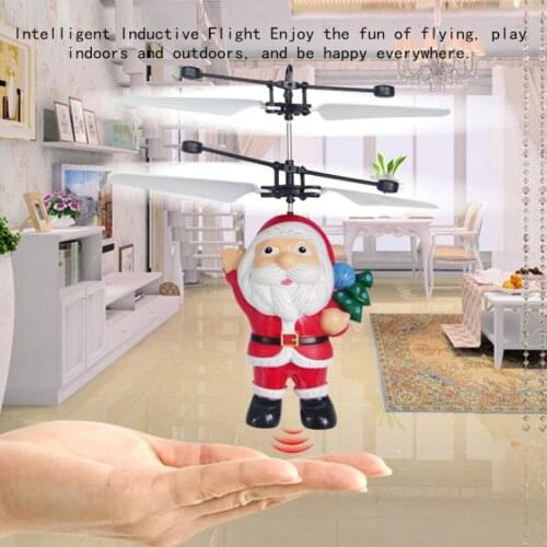 Kids Mini LED Light Christmas Santa Infrared Induction Flying Ball Sensing Flight Balls Aircraft Helicopter Quadcopter Drone Toy