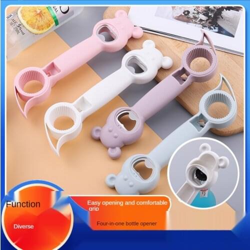 Multi-use four-in-one bottle opener Household can cap screw caper Creative canned beverage opener bottle opener magnet