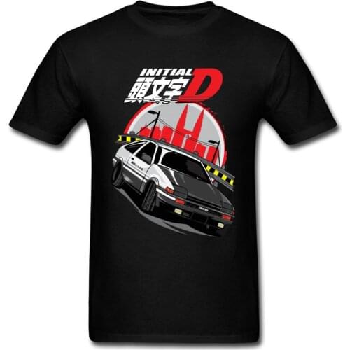 Men T Shirt Initial D Ae86 Designer Mens Tshirts Cotton Fabric Tops Tees Customized T-shirts Japan Car Racer Lover Manga Clothes