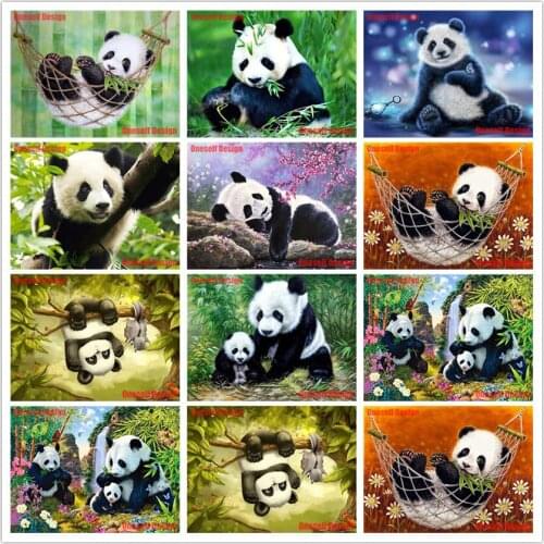 2019new top popular 5d diamond mosaic sale panda 5d diamond painting full set animal christmas decorations for home wall sticker