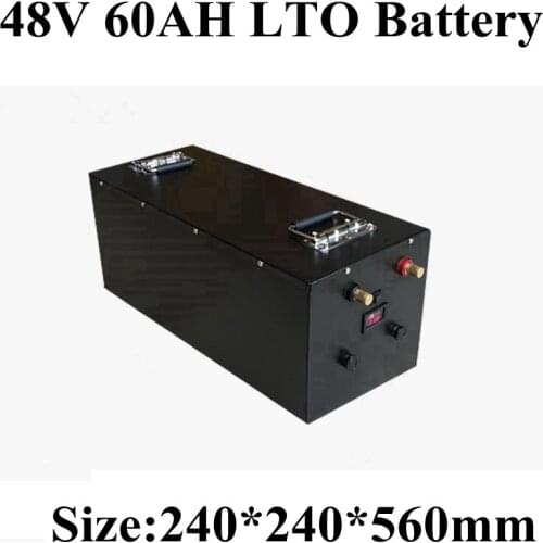 Rechargeable LTO 48V 60AH 80Ah Lithium Titanate Battery Pack 2.4v LTO Battery for Solar System Scooter RV Tricycle+10A Charger