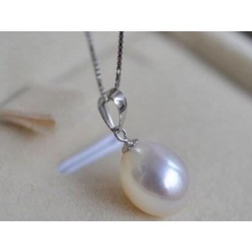 Natural 10x12 mm AAA White Pearls Necklace Pendant