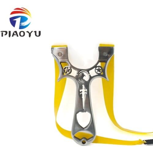 New Stainless Steel Slingshot with Flat Rubber Band Screw Quick Installation Hollow Pattern Outdoor Professional Shooting