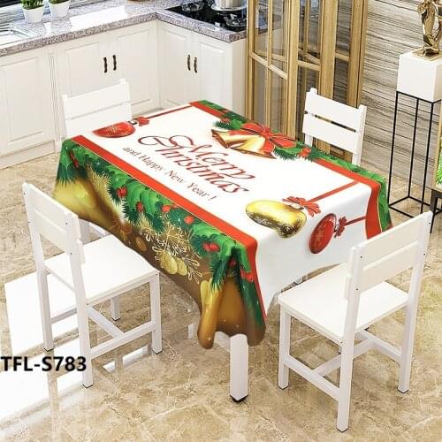 Christmas Waterproof Table Cloth Rectangle Oilproof Anti-fouling Creative Printing Christmas Tablecloth Xmas Decorations Home
