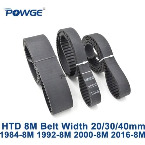 POWGE HTD 8M synchronous Timing belt C=1984/1992/2000/2016 width 20/30/40mm Teeth 248 249 250 252 HTD8M 1944-8M 1952-8M 1960-8M