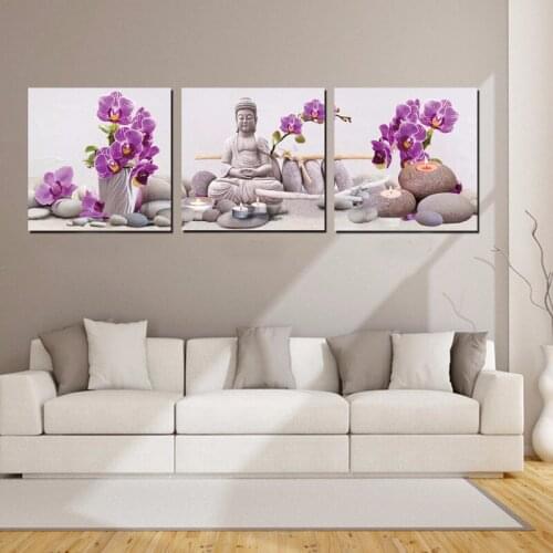 Triptych buddha Statue Diy Diamond Painting Diamond Embroidery Full square round drilling 5d Diamond Mosaic kits candlesZP-3656