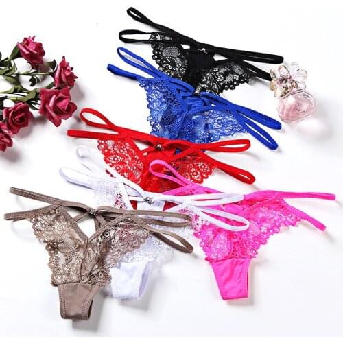 European Style Thong Panties Womens Underwear Sexy Lace Panties Low Waist Seamless Briefs Fashion Hollow Out G-String Lingerie
