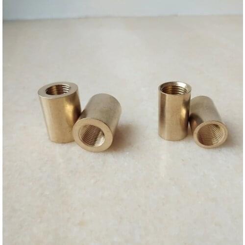 M10 female inner thread brass hollow tube cylinder threaded coupler conveyer Brass lamp fittings lighting accessories