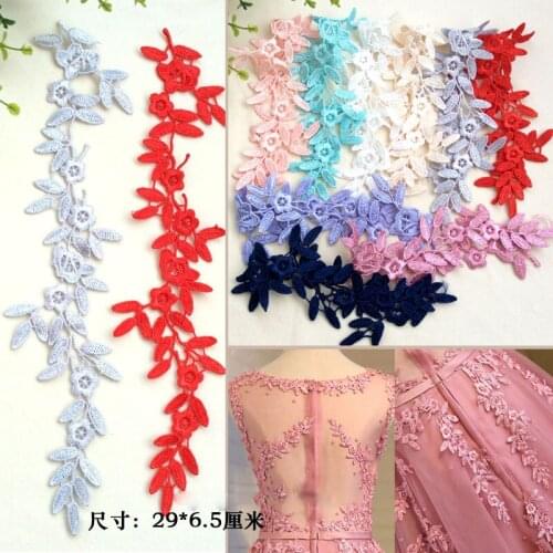 10Pieces Embroidered Embroidery Guipure Patch Sew On Dress Collar Floral Lace Applique Craft Lace Trimmings For Sewing