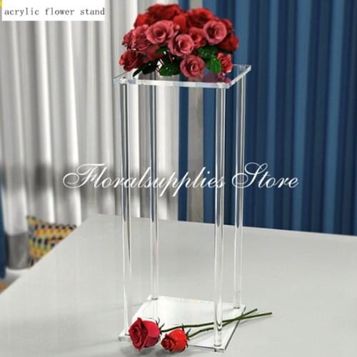 High quality Clear Acrylic Flower Stand Wedding table centerpiece decoration walkway pillar column flower stand party decoration
