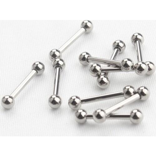 Highly Polished G23 Titanium External Thread 14G Barbell Nipple Ring And 16G Tongue Ring Piercing Body Jewelry