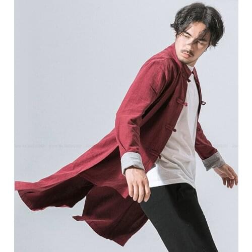 Harajuku Japanese Kimono Haori Cardigan Men Chinese Style Tang Suit Hanfu Coats Retro Kung Fu Robes Cloak Fashion Casual Jackets