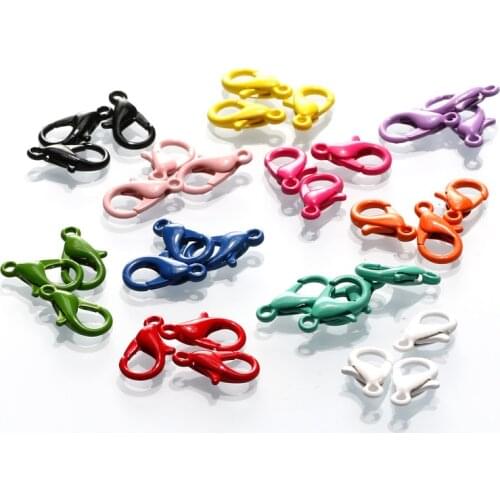 30pcs/lot Colorful Alloy Lobster Clasp Hooks End Clasps Connectors For Jewelry Making Diy Necklace Bracelet Findings Supplies
