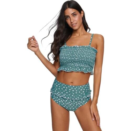 Fanceey sexy triangle two piece push up bikini swimsuit women high waist bikini set plus size swimwear women 2019 bathing suit