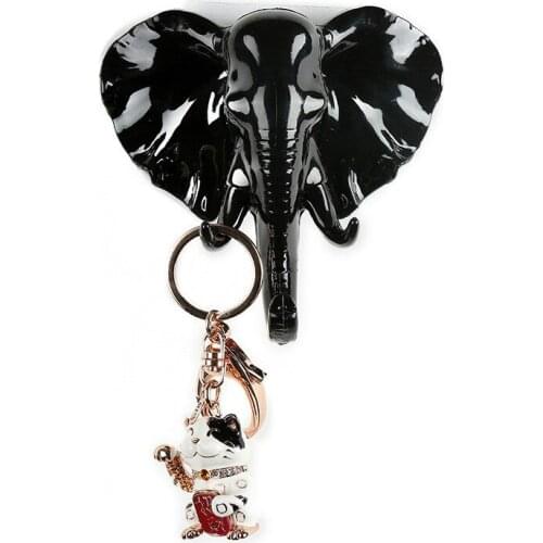 Animal Key Hooks for Wall Hook Nail-free Seamless Hook Living Room Wall Decoration Wall Hanging Elephant Hook Keys Holder