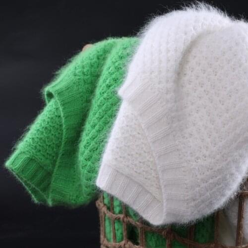 Zocept Winter Thick Warm Womens Sweater 100% Mink Cashmere Knitted O-Neck Pullovers Female Loose Pull Soft Mink Cashmere Jumper