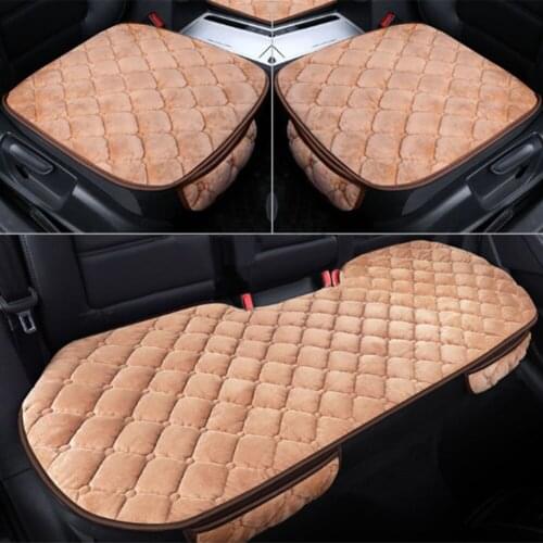 Winter Furry car seat cushion without backrest three-piece single-piece seat cushion warm short fluffy Flocking chair cushion