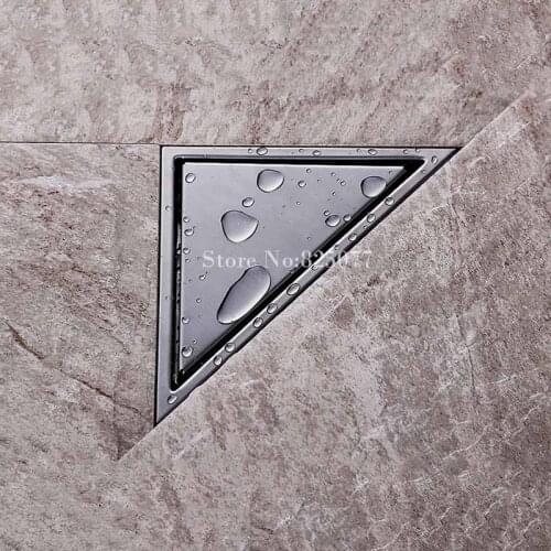 1PCS Stainless Steel Hidden type Triangle Tile Insert Floor Waste Grates Shower Drain 232mm*117mm ED15