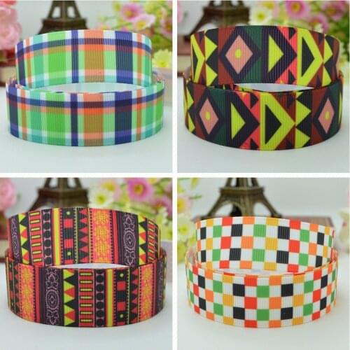 10 Yards 22mm 7/8" lattice Girls Printed grosgrain ribbon hair bow Headwear DIY hair accessories retail