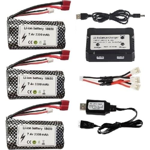 18650 7.4V 3300mAh 2S Lipo Battery For Wltoys 10428/12427/12428/12423/144001 battery for RC cars toys parts 7.4 V battery