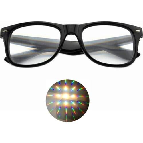 2pcs Novelty 3D Christmas and New Years Glasses for Fireworks EDM Laser,Premium Starburst Diffraction Glasses Plastic for Raves