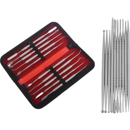 20 Pcs Stainless Steel Clay Sculpture Engrave Tools for Modeling Carving Crafts, 10 Pcs A & 10 Pcs B