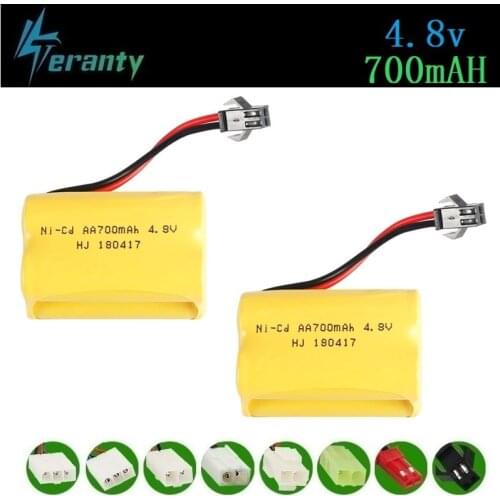 4.8v Rechargeable Battery For Rc toys Cars Tanks Robots Guns 700mah Ni-cd Battery AA 4.8v 700mah Batteries Pack For Rc Boat 2PCS